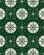 Dark Green Cream Mandala Collection Rug