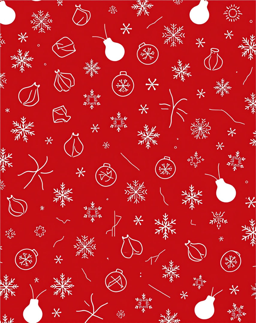 Red Snowflake Ornament Scatter Rug