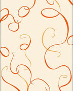Cream and Ochre Swirl Vines Rug