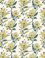 Golden Yellow Floral Vine Art Rug