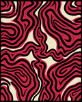 Crimson Black Wavy Abstract Rug