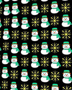 Cheerful Snowman Yellow Snowflake Black Rug