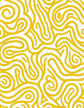 Golden Yellow Abstract Swirls Rug