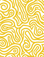Golden Yellow Abstract Swirls Rug