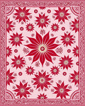 Rich Crimson Petal Bloom Framing Rug