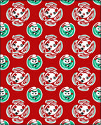 Retro Whimsical Clown Red Green Rug