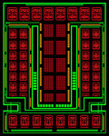 Red Green Geometric Square Repeat Rug