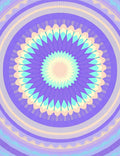 Lavendar Pale Yellow Sunburst Mandala Rug
