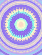 Lavendar Pale Yellow Sunburst Mandala Rug
