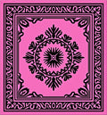 Bold Pink Botanical Medallion Rug