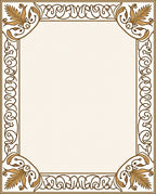 Ornate Gold Leaf Floral Border Rug