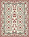 Crimson Ivory Floral Scroll Rug