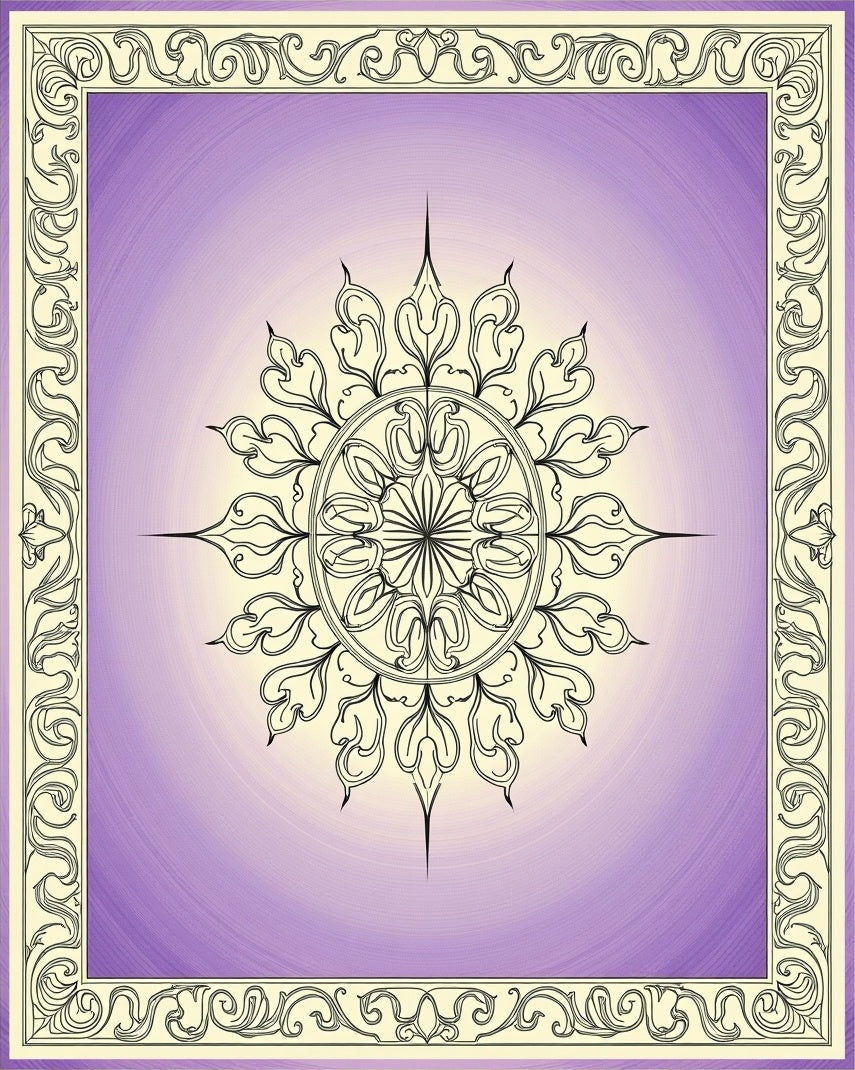 Vintage Lavender Floral Medallion Rug