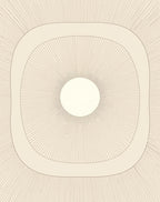 Cream Radiating Sunburst Frame Rug