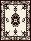 Dark Brown Antique Floral Medallion Rug
