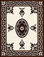 Dark Brown Antique Floral Medallion Rug