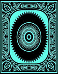 Teal Black Ornamental Medallion Rug