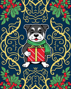 Cute Dog Red Gift Festive Background Rug