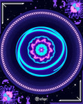 Vibrant Neon Galactic Mandala Rug