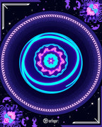 Vibrant Neon Galactic Mandala Rug