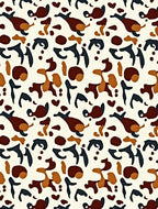 Terra Cotta Abstract Organic Shapes Rug