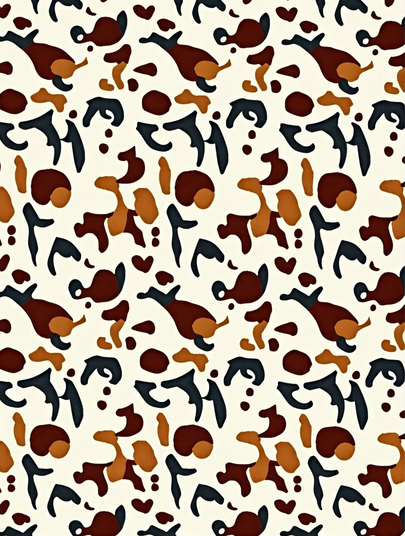 Terra Cotta Abstract Organic Shapes Rug