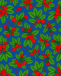 Bright Red Holly Berry Branch Rug