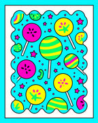 Lollipop Starburst Cyan Candy Collection Rug