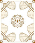 Art Deco Floral Geometric Medallion Brown Area Rug