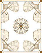 Art Deco Floral Geometric Medallion Brown Area Rug