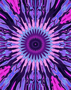 Vibrant Purple Pink Radial Burst Rug