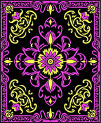 Vibrant Pink Yellow Floral Medallion Rug