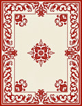 Crimson Elaborate Corner Medallion Rug