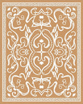 Caramel Floral Ornament Medallion Rug