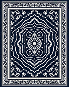 Classic Navy White Elaborate Floral Rug