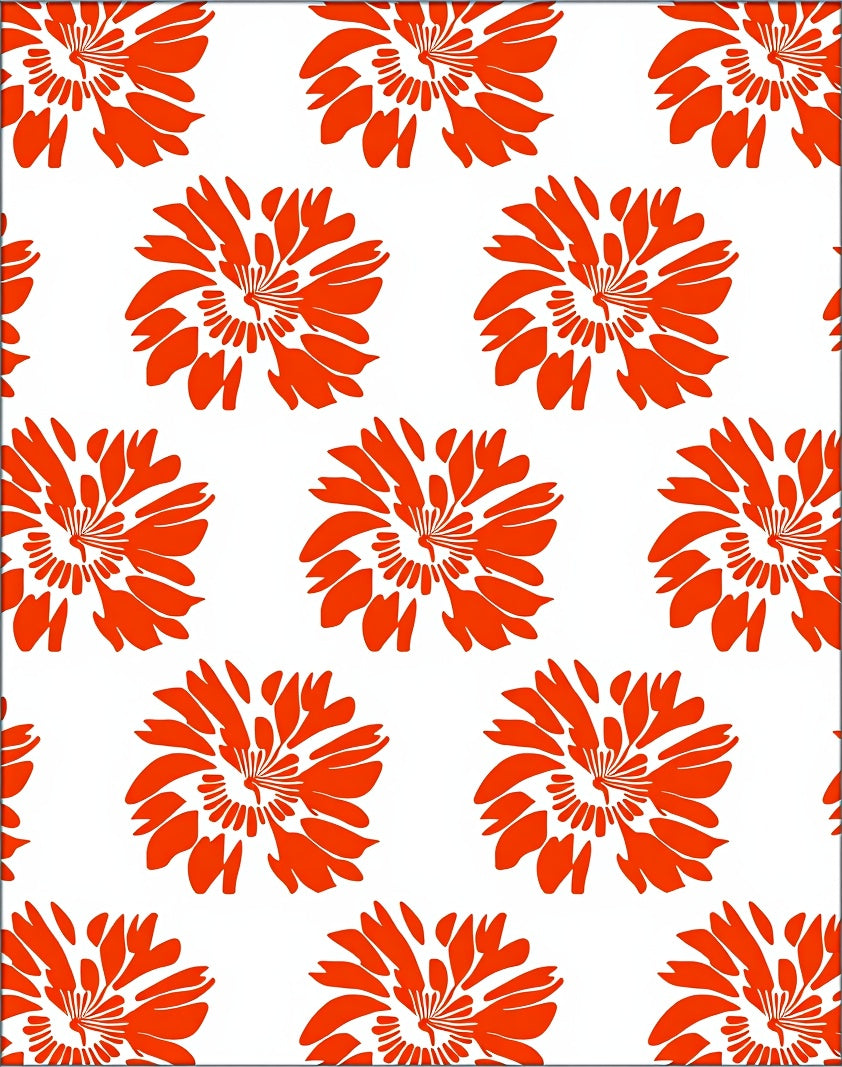 Bold Orange Floral Bloom Rug