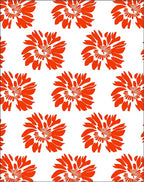 Bold Orange Floral Bloom Rug