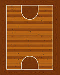 Warm Wood Grain Court Lines Rug