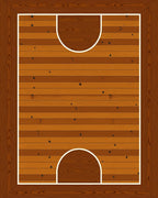 Warm Wood Grain Court Lines Rug