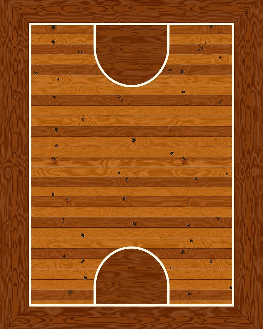Warm Wood Grain Court Lines Rug