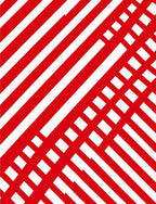 Bold Red White Diagonal Crossing Lines Rug