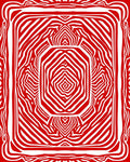 Bold Red Zebra Stripe Symmetry Rug