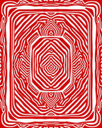 Bold Red Zebra Stripe Symmetry Rug