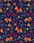 Playful Orange Dogs with Red Accents Rug