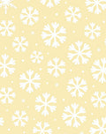 Pale Yellow White Snowflake Scatter Rug