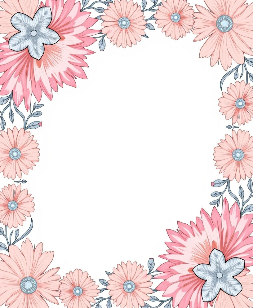 Sweet Coral Bloom Garden Border Rug