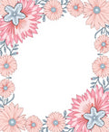 Sweet Coral Bloom Garden Border Rug