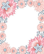 Sweet Coral Bloom Garden Border Rug