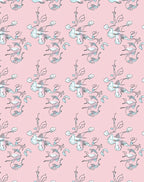 Pastel Pink Whimsical Bird Floral Rug
