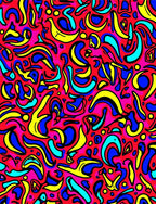 Vibrant Pink Abstract Swirls Rug